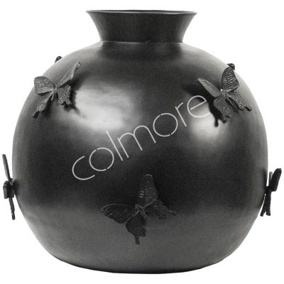 Vase w/butterfly ALU/BLACK 63x63x64