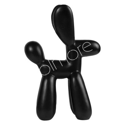 Decorative dog ALU RAW/MATT BLACK 40x19x57