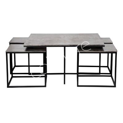 Coffee table SET/5 ALU RAW/NI 90x90x45