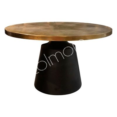 Coffee table ALU RAW/ANT.GOLD/MATT BLACK 69x69x43