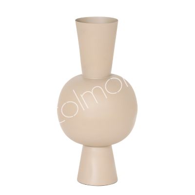 Vase w/round middle IR taupe 29x29x60