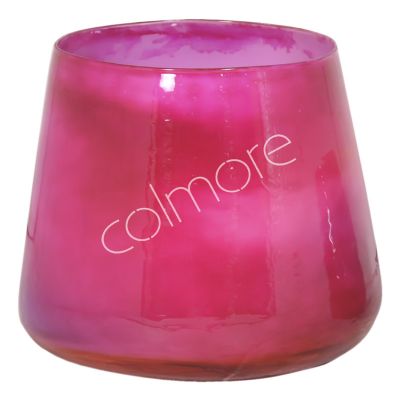 Votive fuchsia/purple/orange glass/enamel 30x30x27