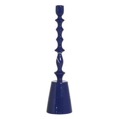 Candle holder indigo blue enamel ALU RAW 10x10x43