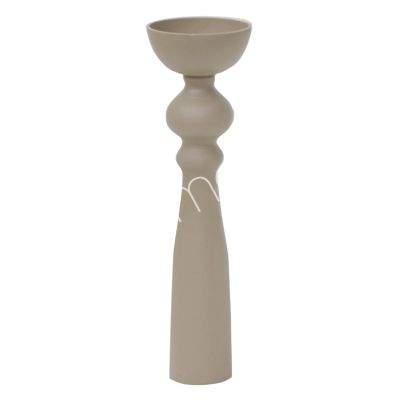 Candle holder ALU RAW/TAUPE 13x13x46