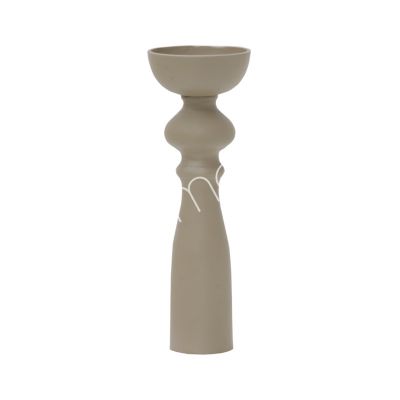 Candle holder ALU RAW/TAUPE 12x12x35