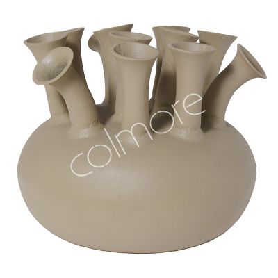 Vase 12/mouth ALU RAW/TAUPE 49x49x43