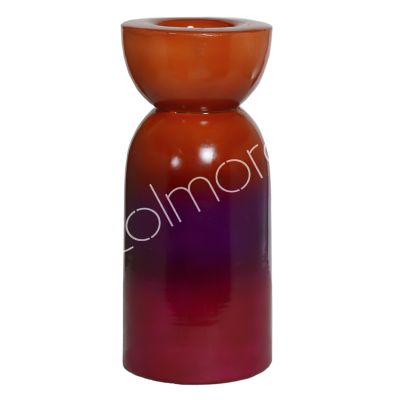 Candle holder fuchsia/purple/orange enamel IR 12x12x28