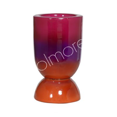 Candle holder fuchsia/purple/orange enamel IR 10x10x18