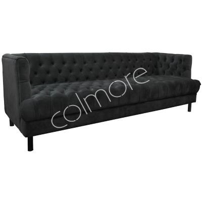 Sofa Kane 3 seat black velvet 215x82x74