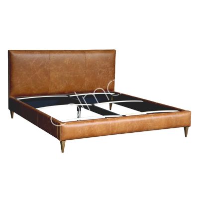 Bed Dante top grain brown leather 193x220x109