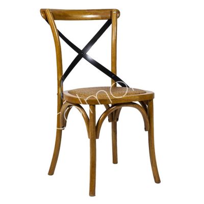 Dining chair Ralph 3 brown oak w/steel back 49x56x88