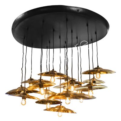 Ceiling lamp cymbals ALU/ANT.BRAss 100x100