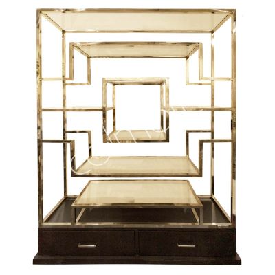 Shelves ss/GOLD black wooden base 150x40x220