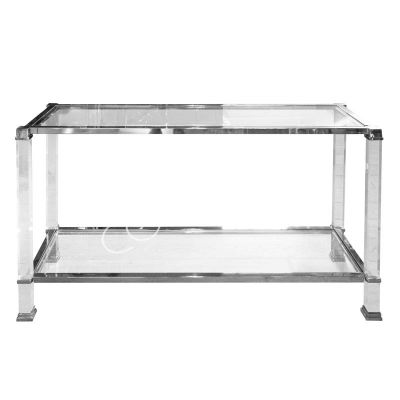 Console table glass acrylic ss polished 120x40x75