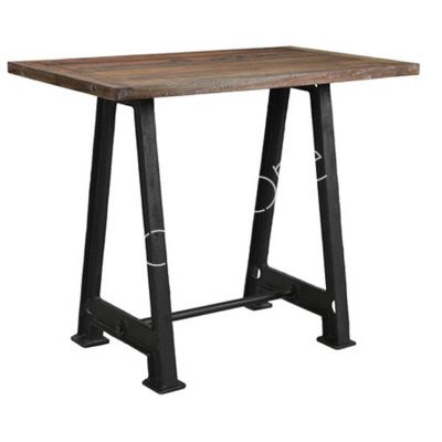Bistro bar table Rhodos sleeper wood 140x80x100