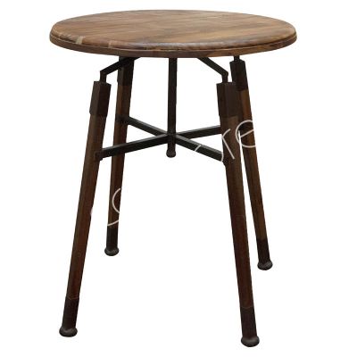 Bistro bar table round recl. wood 80x80x100