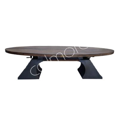 Dining table adjustable recl. wood IR 300x120x76/102