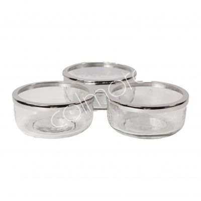 Three bowls hammered glass BR/NI 31x28x6