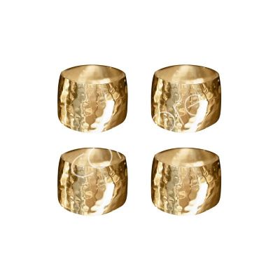 Napkin ring SET/4 hammered BR/GOLD 5x5x4