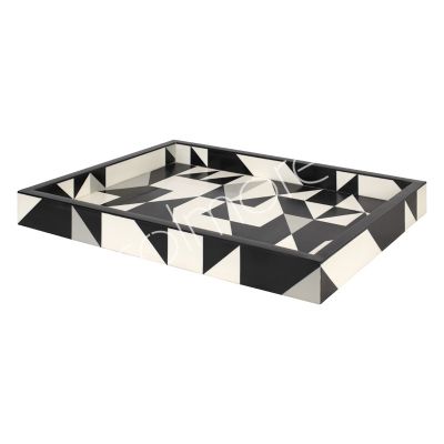 Tray rectangular black/white RESIN 46x36x5
