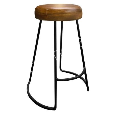 Bar stool cognac leather 50x43x65