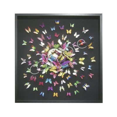 Wall decoration multi color butterflies 120x120x6