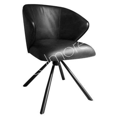 Dining chair Natal black leather 57x58x80