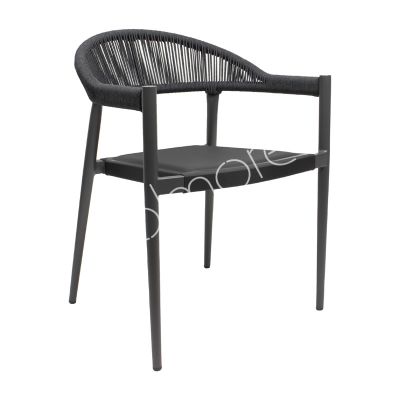 Outdoor dining chair black ALU/TEXTILENE 58x56x78