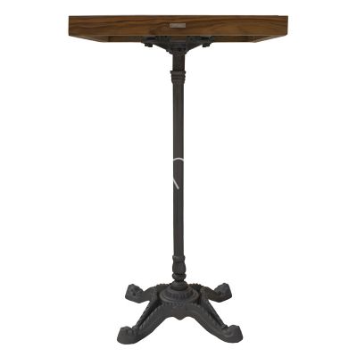 Bistro table marble top w/teak wood IR/BLACK 60x60x102