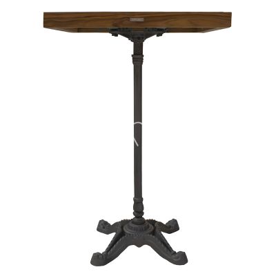 Bistro table marble top w/teak wood IR/BLACK 70x70x102