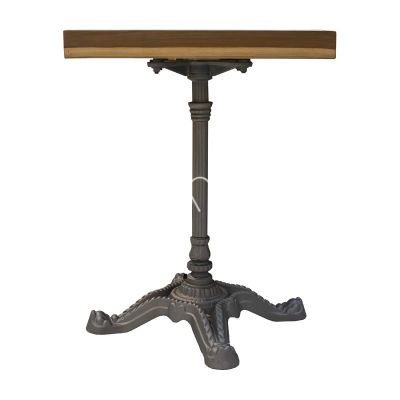 Bistro table marble top w/teak wood IR/BLACK 60x60x76