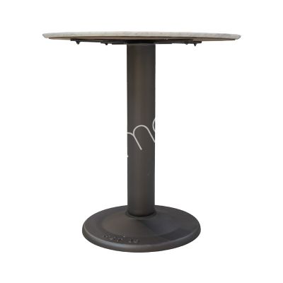 Bistro table greyscale stone top IR/BLACK 76x76x79