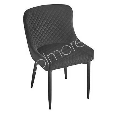 2x Dining chairs Riva black velvet IR black legs 53x63x82