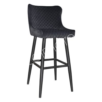 Bar chair Devon black IR black legs 48x55x109