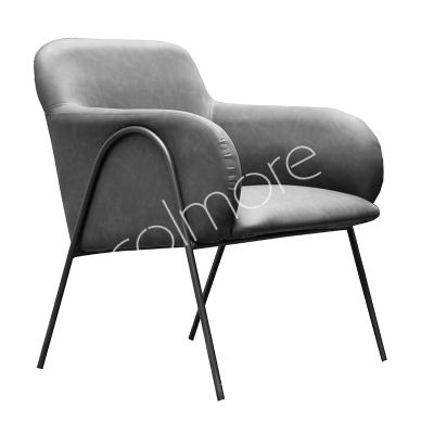PALLETDEAL Chair Cecile black PU IR black legs 70x62x78