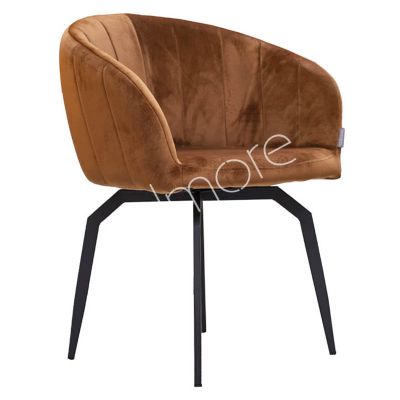 Dining chair swivel Romy bronze velv. IR black legs 56x52x78