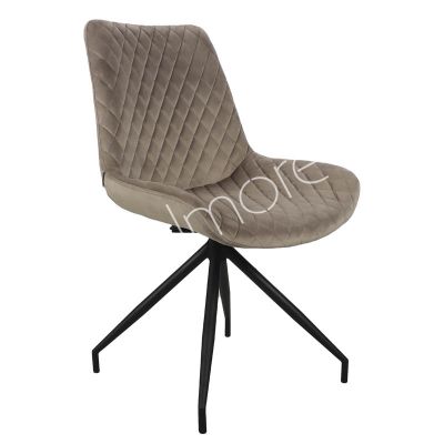 2x Dining chair swivel grey IR black legs 57x54x89