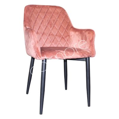 2x Dining chair Eva old pink IR black leg 58x51x83