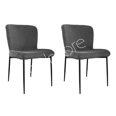 2x Dining chair anthracite IR black legs 49x57x82