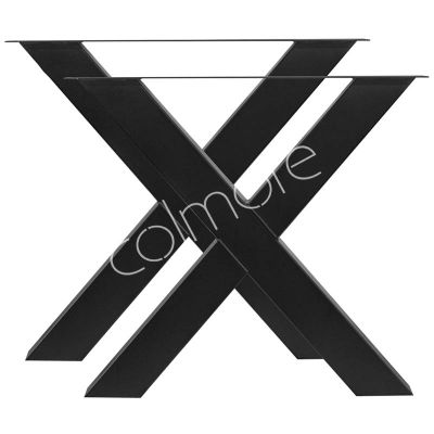 Leg X-shape black SET/2 80x10x72