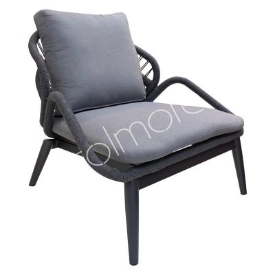 Outdoor armchair grey weaving w/cushions ALU/PE91x87x80