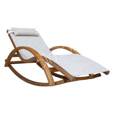 Outdoor sun bed sand TEXTILENE w/wood 160x72x70