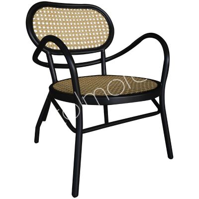 Outdoor armchair natural ALU/RATTAN 63x75x80