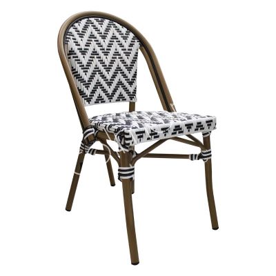 Outdoor dining chair black/white ALU/RATTAN 49x60x90