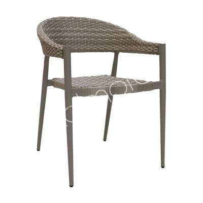 Outdoor dining chair natural ALU/PE RATTAN 56x63x78