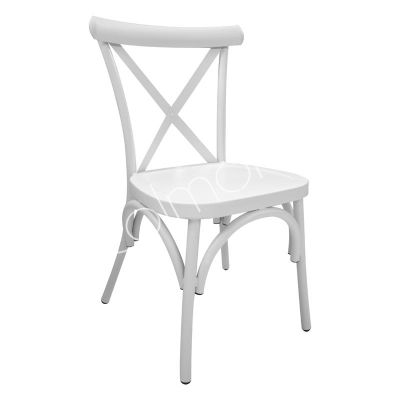 Outdoor dining chair matt white ALU 47x43x87