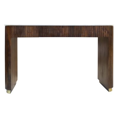Desk Capri brown wood w/white marble top 130x50x81