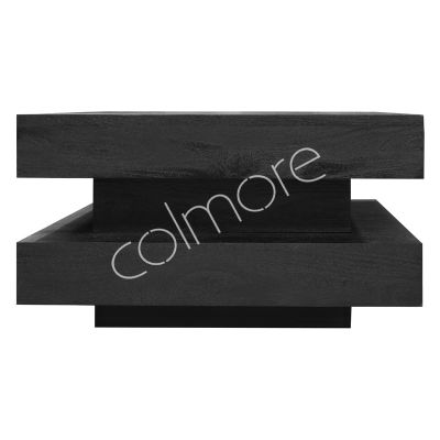 Coffee table herringbone black wood 80x80x45