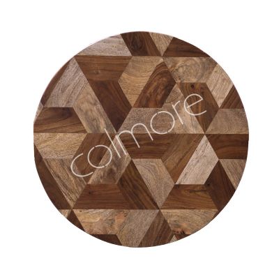 Table top round 3D natural wood 60x60x4