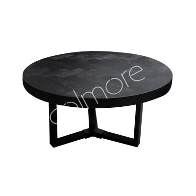 Coffee table black herringbone mango wood IR 65x65x40